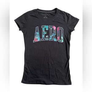 Aeropostale Black Short Sleeve Tee Size S